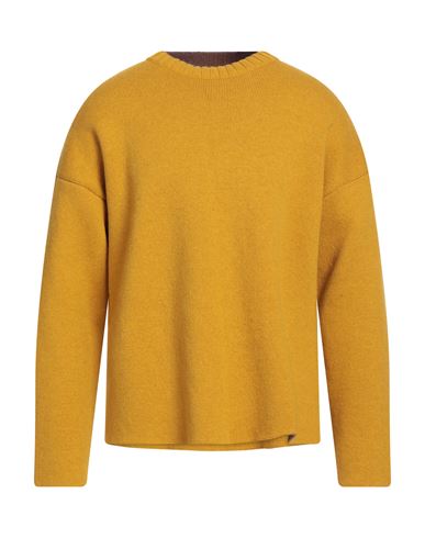 Jil Sander Man Sweater Ocher Size 42 Wool, Mohair Wool, Polyamide In Yellow