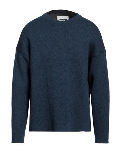 Jil Sander Man Sweater Navy Blue Size 44 Wool, Mohair Wool, Polyamide