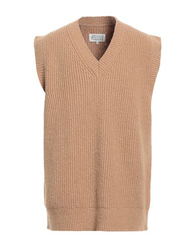Shop Maison Margiela Man Sweater Camel Size Xl Wool, Cashmere, Polyamide In Beige
