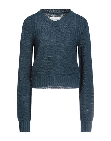 Shop Maison Margiela Woman Sweater Navy Blue Size S Hemp