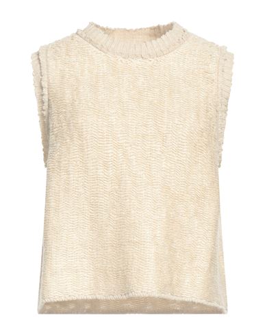 Maison Margiela Woman Sweater Cream Size L Hemp, Cotton In White