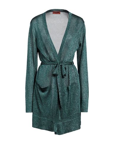 Shop Missoni Woman Cardigan Deep Jade Size 10 Viscose, Cupro, Polyester In Green