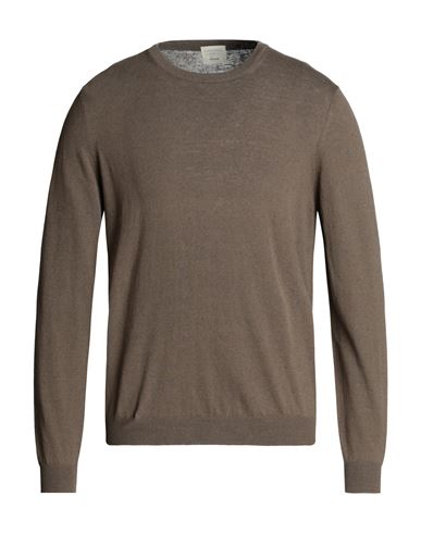 Drumohr Man Sweater Khaki Size 40 Organic Cotton, Linen In Beige