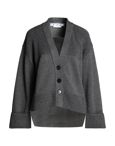 Off-white Woman Cardigan Lead Size 2 Cotton, Polyester In Grey