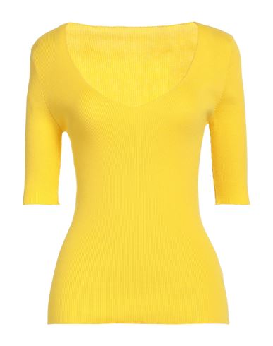 Roberto Collina Woman Sweater Yellow Size L Cotton
