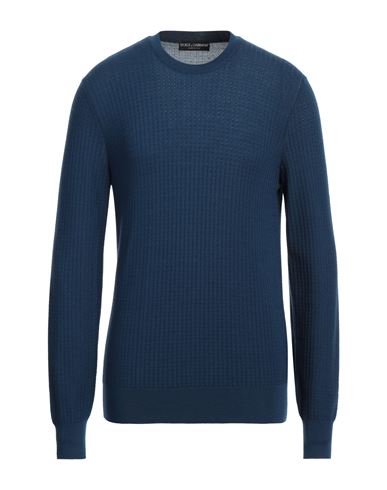 Dolce & Gabbana Man Sweater Slate Blue Size 36 Cashmere, Silk
