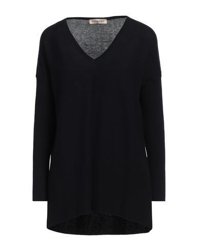 Gentryportofino Woman Sweater Midnight Blue Size 4 Cotton, Cashmere In Black