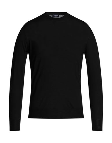 Drumohr Man Sweater Black Size 36 Cashmere, Merino Wool, Silk