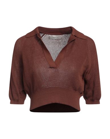 Shop Laneus Woman Sweater Brown Size 4 Cotton