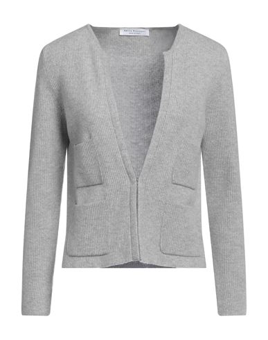 Amina Rubinacci Woman Cardigan Light Grey Size 8 Wool, Cashmere