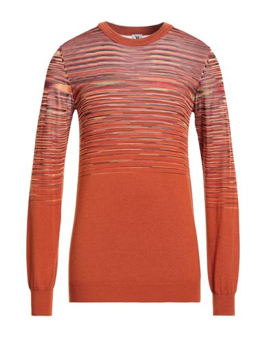 M Missoni Man Sweater Rust Size M Cashmere, Silk In Orange