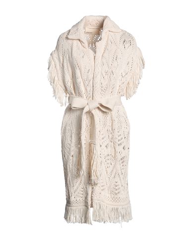 Shop Sherpa Woman Cardigan Beige Size 1 Cotton