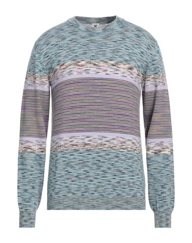 Shop M Missoni Man Sweater Azure Size L Wool In Blue