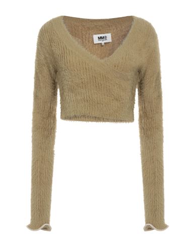 Mm6 Maison Margiela Woman Sweater Khaki Size L Polyamide, Acrylic In Beige