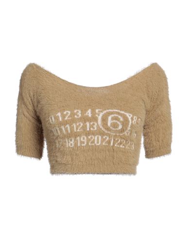 Mm6 Maison Margiela Woman Sweater Khaki Size M Polyamide, Cotton In Beige