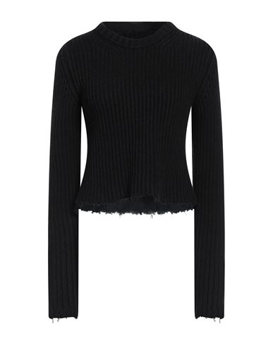 Mm6 Maison Margiela Woman Sweater Black Size M Cotton, Wool, Polyamide, Elastane