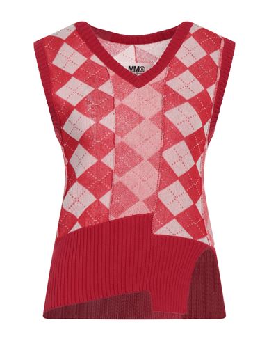 Mm6 Maison Margiela Woman Sweater Red Size L Viscose, Cotton, Polyamide