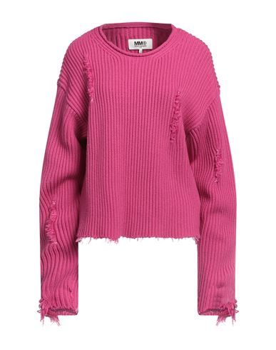 Mm6 Maison Margiela Woman Sweater Magenta Size L Cotton, Wool