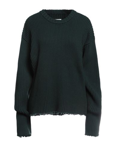 Mm6 Maison Margiela Woman Sweater Dark Green Size Xl Cotton, Wool, Polyamide, Elastane
