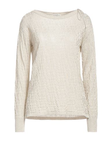 Ballantyne Woman Sweater Beige Size 6 Viscose, Metallic Polyester
