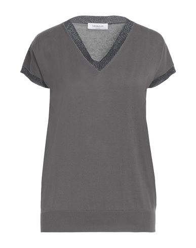 Fabiana Filippi Woman Sweater Lead Size 2 Cotton, Viscose, Polyester, Ecobrass In Grey