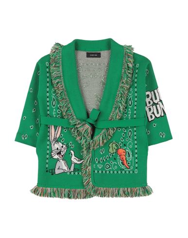 Alanui Toddler Girl Cardigan Green Size 6 Virgin Wool In Green