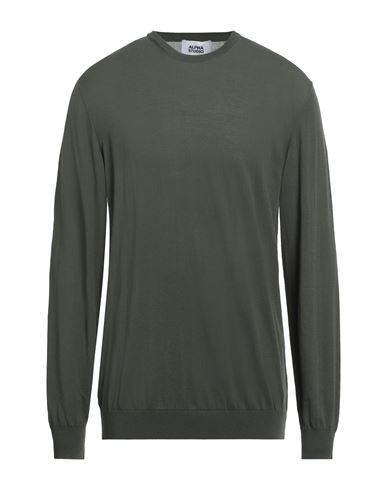 Alpha Studio Man Sweater Military Green Size 44 Cotton