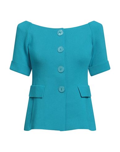 Charlott Woman Cardigan Azure Size M Cotton In Blue