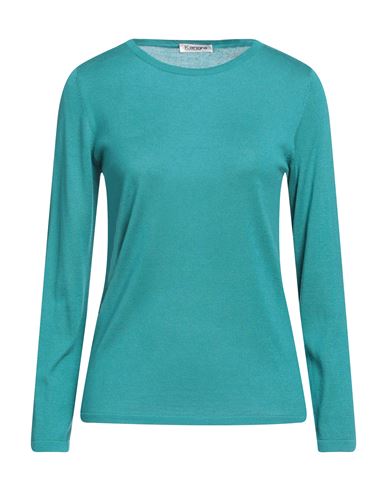 Kangra Woman Sweater Turquoise Size 4 Silk, Cashmere In Blue