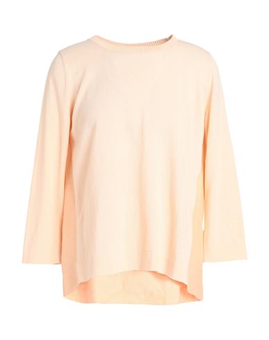 Shop Amina Rubinacci Woman Sweater Apricot Size 10 Cotton, Linen In Orange