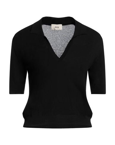 Akep Woman Sweater Black Size S Viscose, Polyester