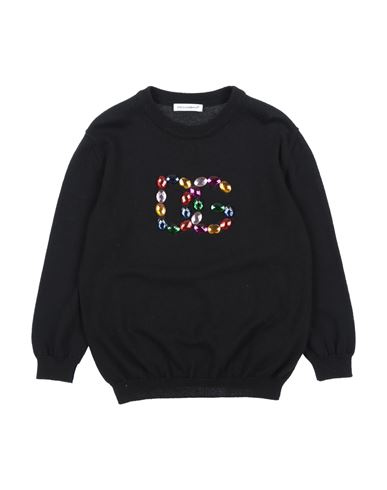 Dolce & Gabbana Toddler Girl Sweater Black Size 5 Virgin Wool, Natural Stone, Aluminum In Black