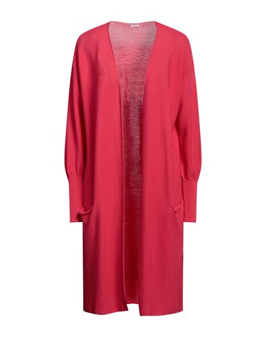 Shop Malo Woman Cardigan Fuchsia Size L Cotton In Pink