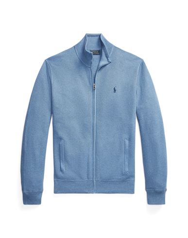 Polo Ralph Lauren Woven-stitch Cotton Full-zip Sweater Man Cardigan Pastel Blue Size Xxl Cotton