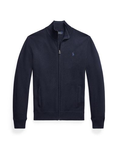 Polo Ralph Lauren Woven-stitch Cotton Full-zip Sweater Man Cardigan Navy Blue Size Xl Cotton