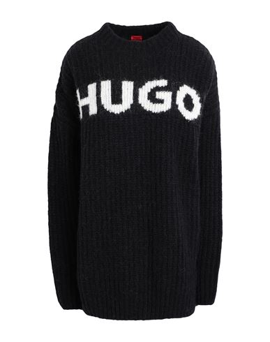 Hugo Woman Sweater Black Size L Wool, Polyacrylic, Alpaca Wool, Polyamide, Elastane