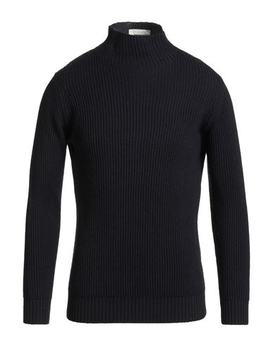 Filippo De Laurentiis Man Turtleneck Midnight Blue Size 42 Merino Wool In Black