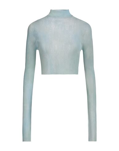 Off-white Woman Turtleneck Sky Blue Size 6 Polyamide, Polyester