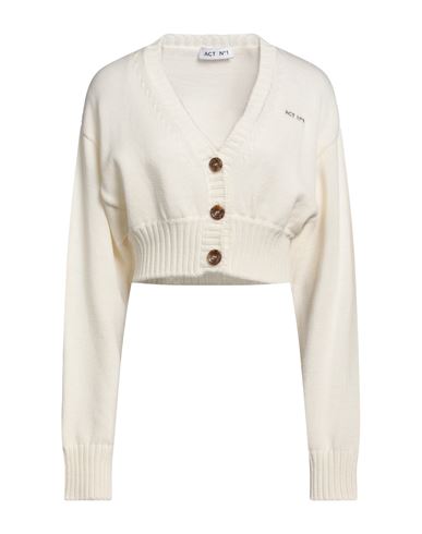 Act N°1 Woman Cardigan Ivory Size 6 Wool In White