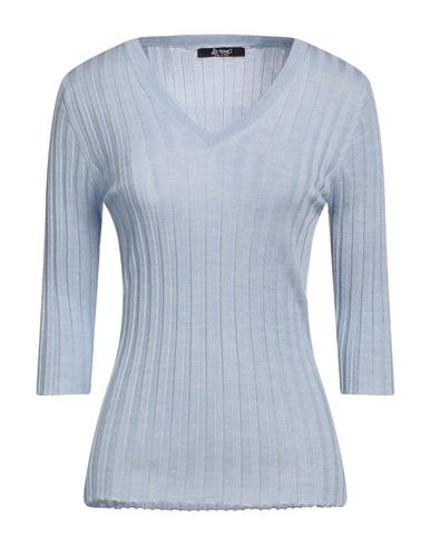 La Rose Woman Sweater Sky Blue Size 6 Cashmere, Silk