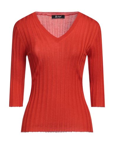 La Rose Woman Sweater Orange Size 4 Cashmere, Silk