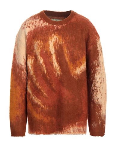 Untitled Artworks Man Sweater Rust Size L Acrylic, Wool In Red