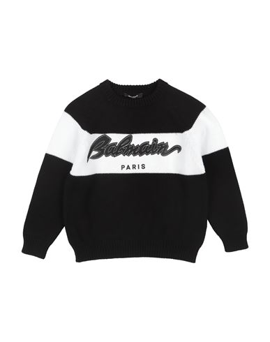 Shop Balmain Toddler Boy Sweater Black Size 6 Cotton