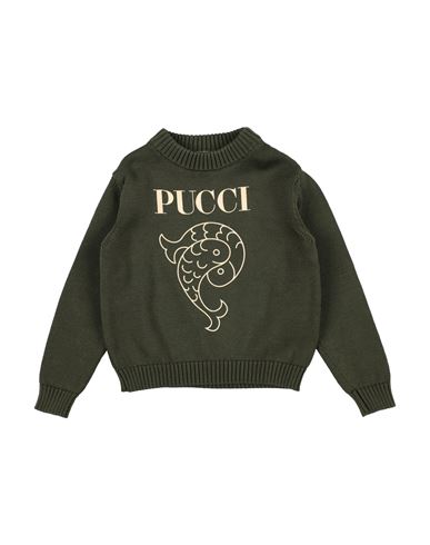 Shop Pucci Toddler Girl Sweater Military Green Size 6 Cotton