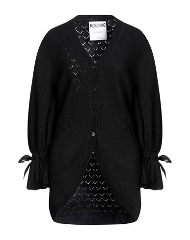 Moschino Woman Cardigan Black Size 10 Cashmere, Virgin Wool