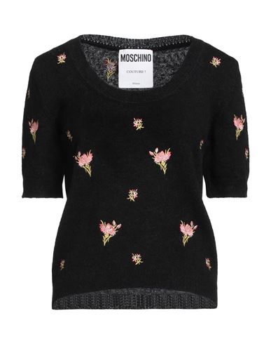 Moschino Woman Sweater Black Size 8 Alpaca Wool, Virgin Wool, Polyamide