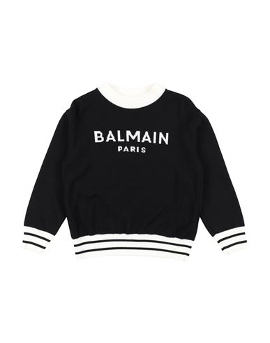 Shop Balmain Toddler Boy Sweater Black Size 6 Virgin Wool