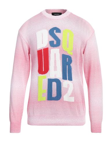 Dsquared2 Man Sweater Fuchsia Size L Cotton, Polyamide In Pink