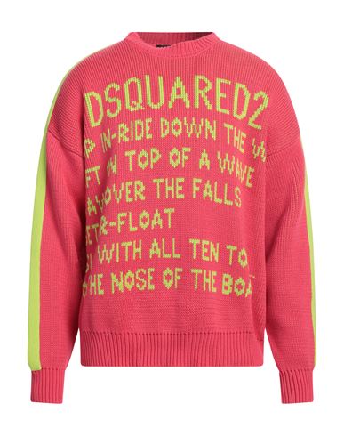 Dsquared2 Man Sweater Fuchsia Size L Cotton In Pink