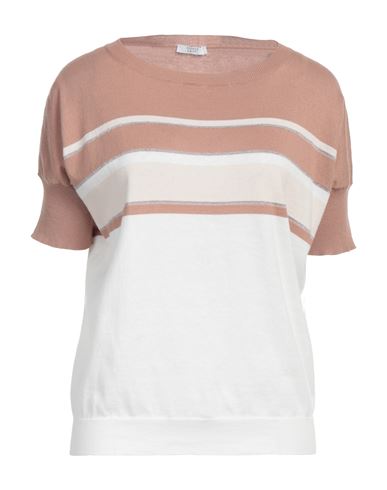 Peserico Woman Sweater Pastel Pink Size 6 Cotton, Viscose, Metallic Fiber, Polyester